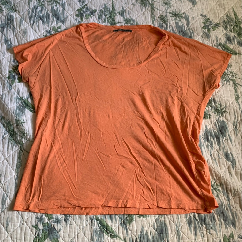 Velvet Graham Spencer Coral Light Orange Short Sleeve Tee S